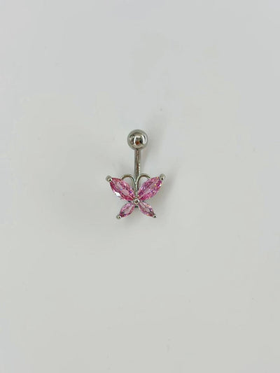 Kelebek Detaylı Göbek Piercing