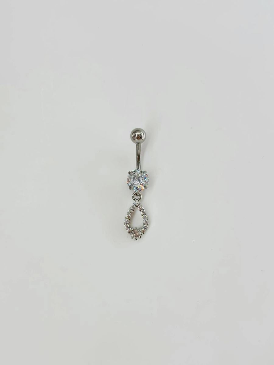 Taşlı Su Damlası Detaylı Göbek Piercing
