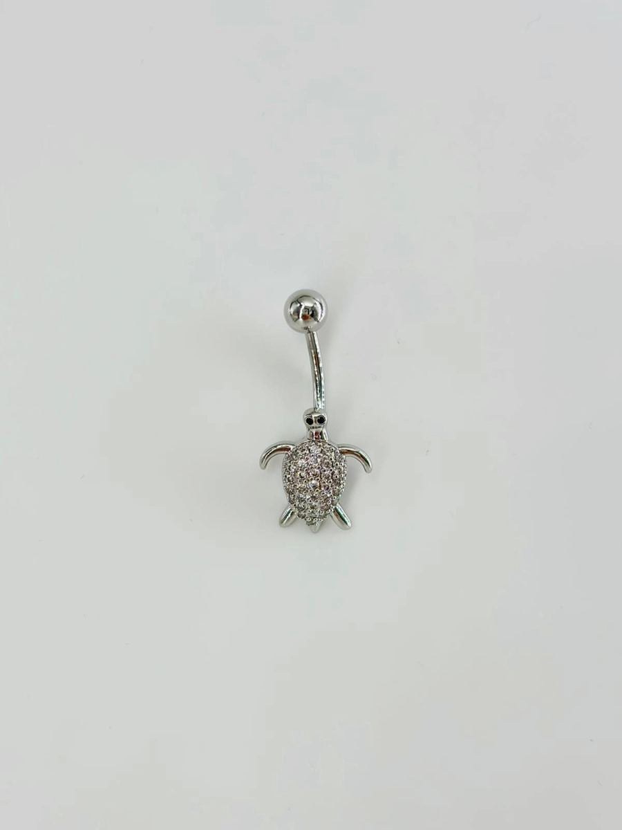 Kaplumbağa Detaylı Göbek Piercing