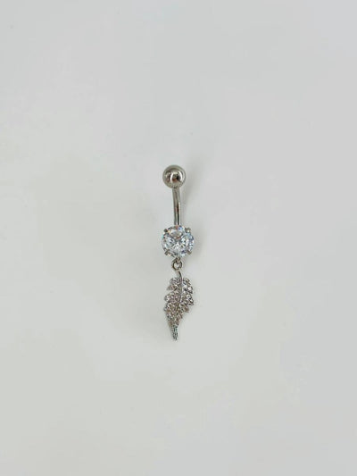 Yaprak Detaylı Sallantılı Göbek Piercing
