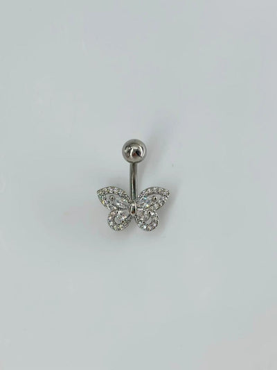 Kelebek Detaylı Göbek Piercing