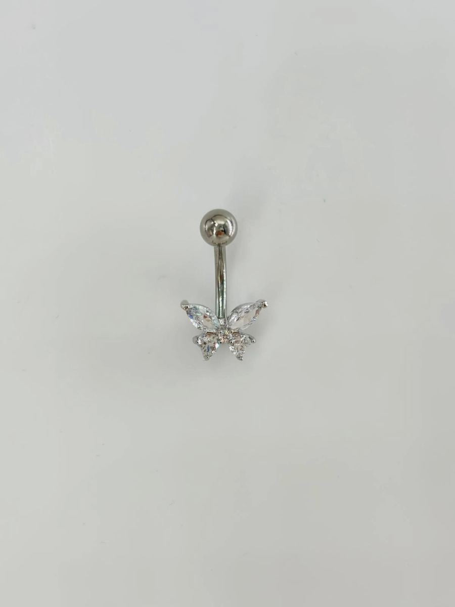 Kelebek Detaylı Göbek Piercing