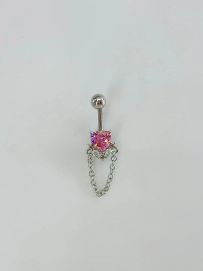 Kalp Detaylı Sallantılı Göbek Piercing