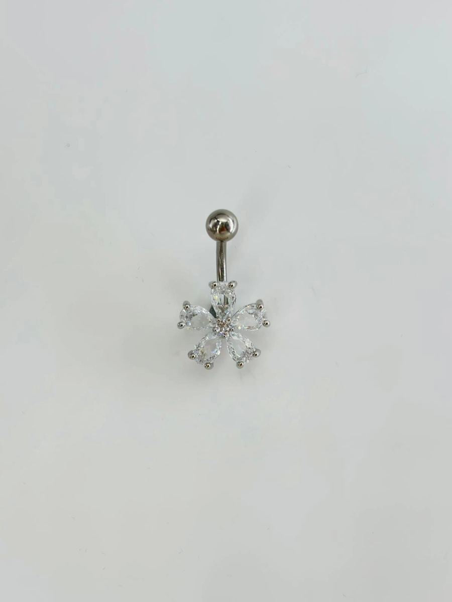 Çiçek Detaylı Göbek Piercing