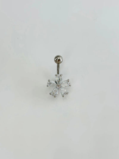 Çiçek Detaylı Göbek Piercing