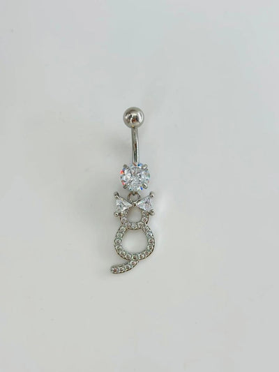 Kedi Detaylı Göbek Piercing
