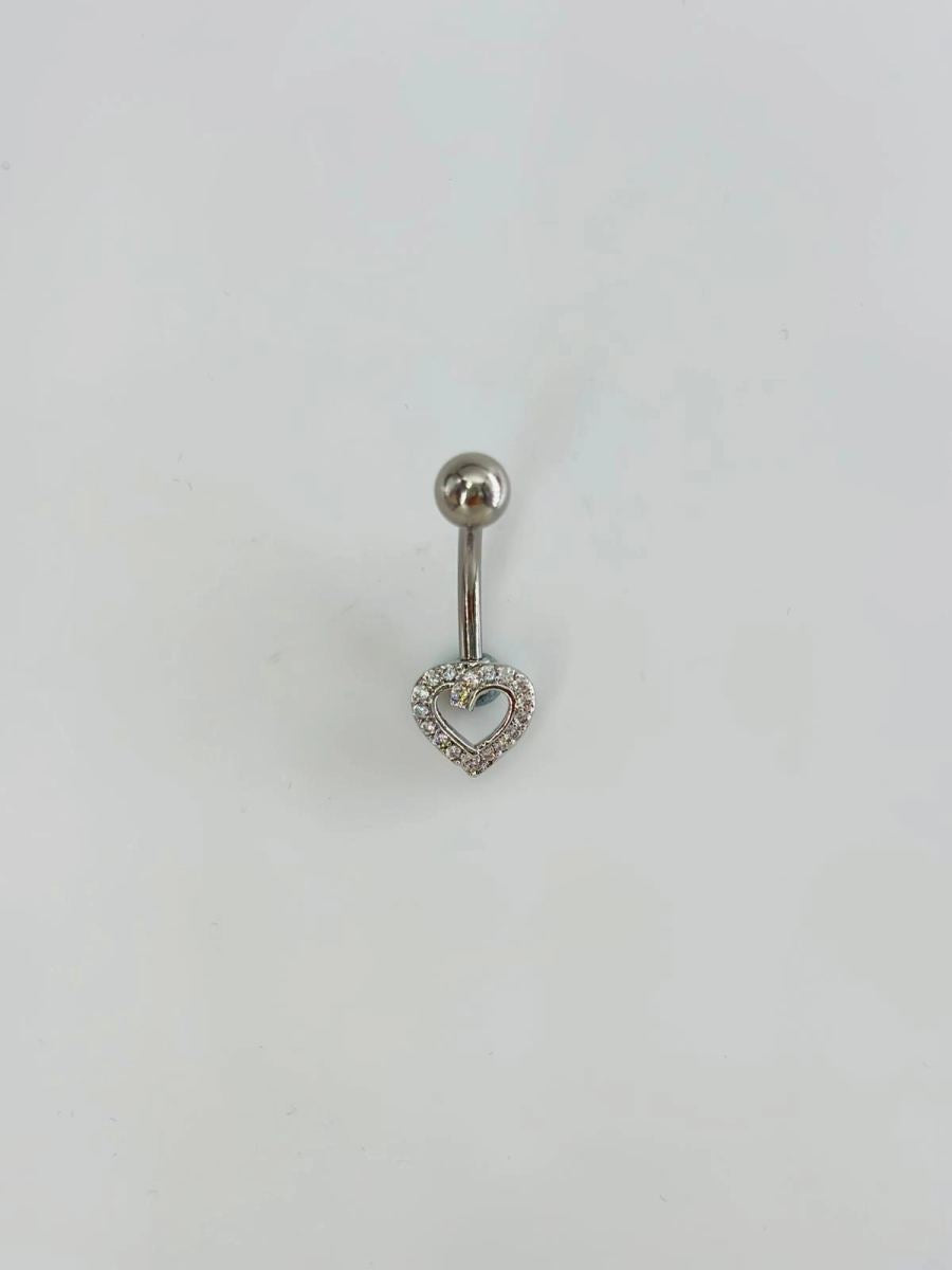 Kalp Detaylı Göbek Piercing