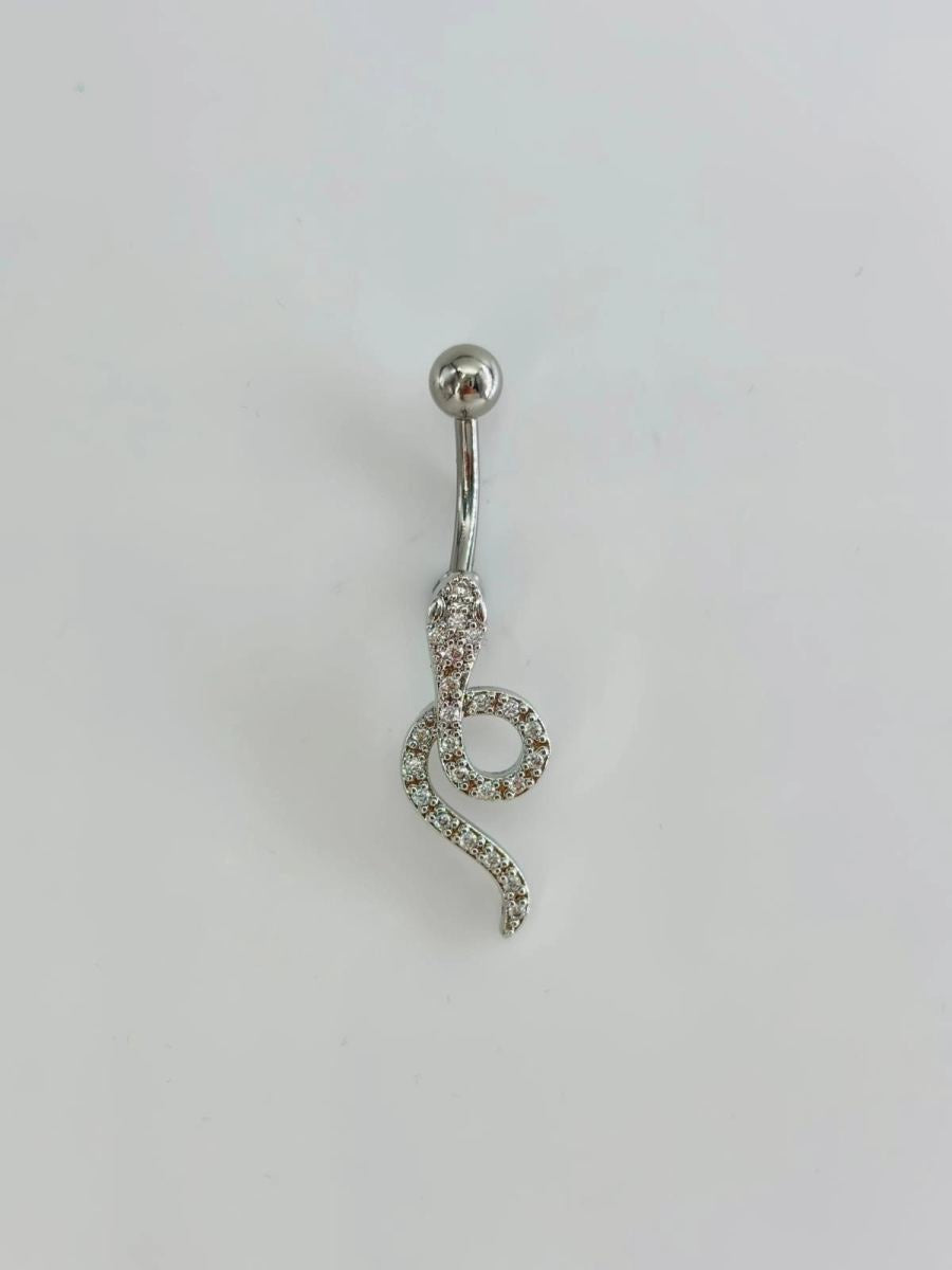 Yılan Detaylı Göbek Piercing