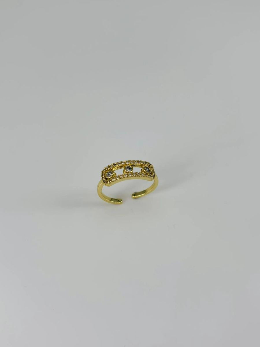 14 K Gold Kaplama Zirkon Taşlı Yüzük
