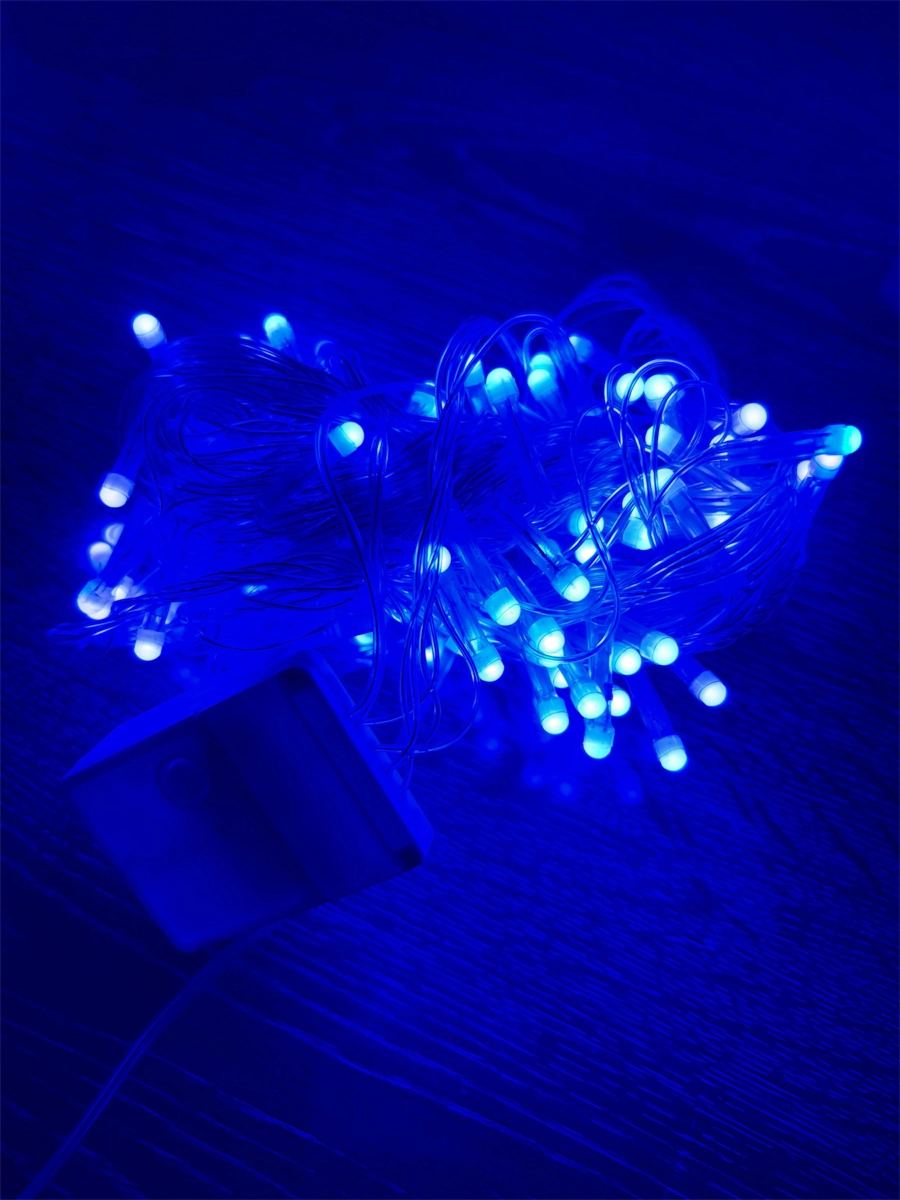 10m 100 Led Damla Uçlu Mavi Işık Şeffaf Kablo Mz-17-6