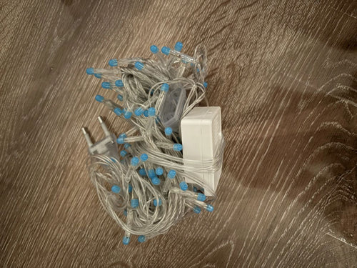 10m 100 Led Damla Uçlu Mavi Işık Şeffaf Kablo Mz-17-6