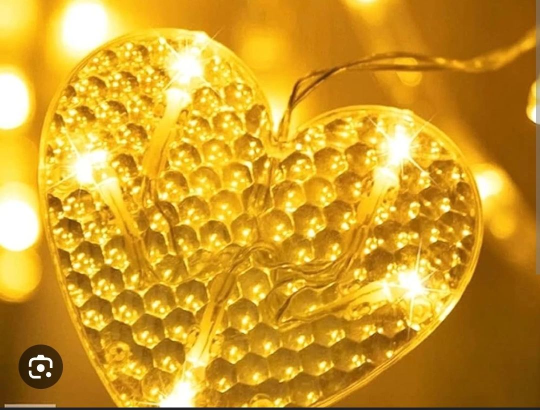 Kalp Perde Led 3m 6 Sıra 12 Adet Kalp Led Işık Gün Işığı