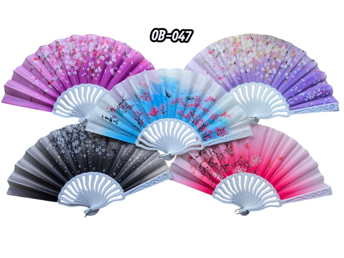 Plastik Kumaş Yelpaze 12'li Karışık Ob-047
