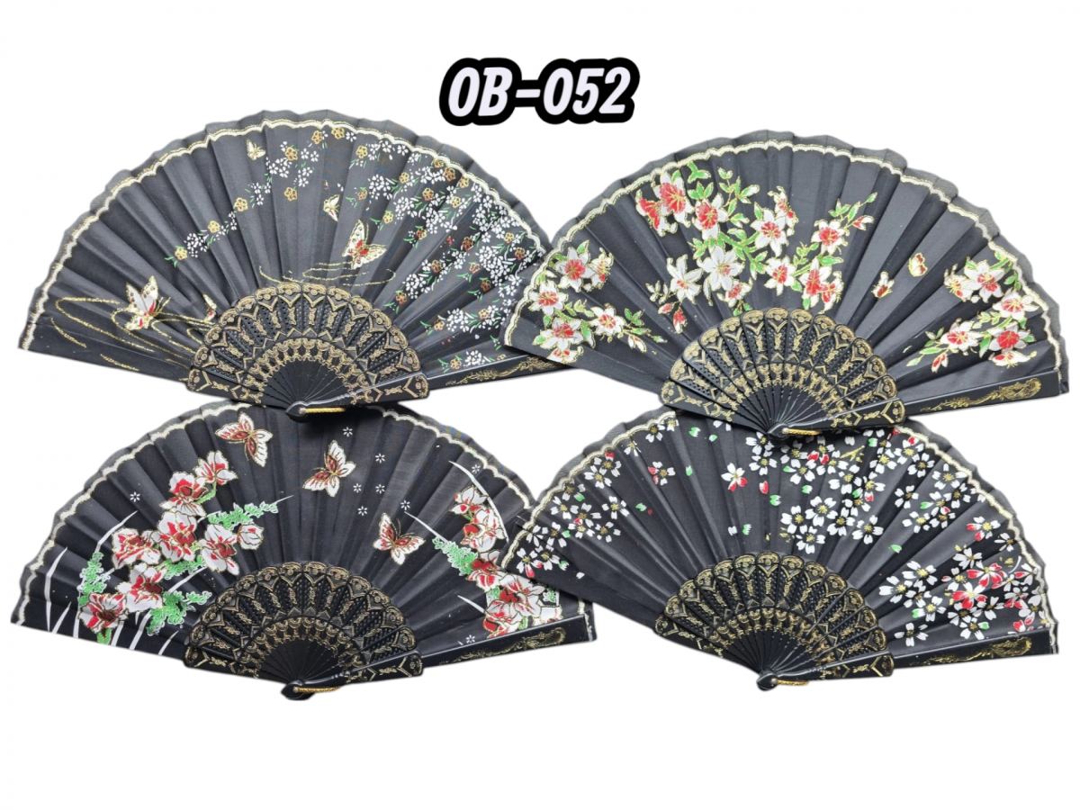 Plastik Kumaş Yelpaze 12'li Karışık Ob-052