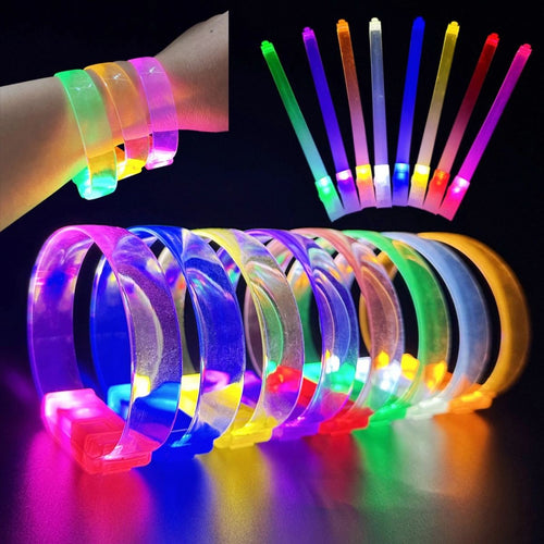 3 Modlu Pilli Led Işıklı Esnek Parti Bilekliği Mor - görsel 2