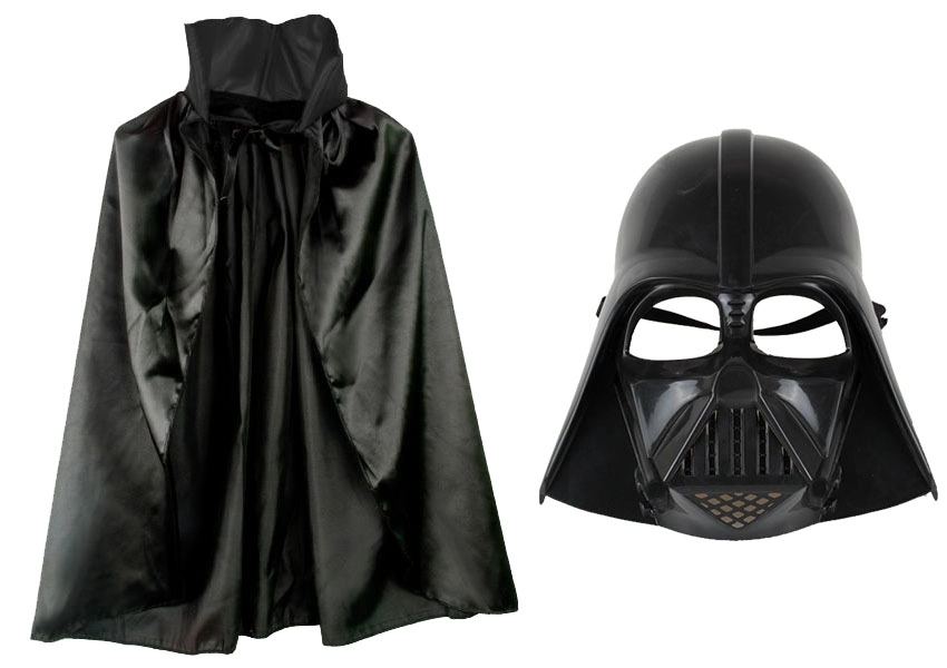 Çocuk Boy Yıldız Savaşları Wars Darth Vader Maskesi Ve 90 Cm Pelerin Seti Siyah