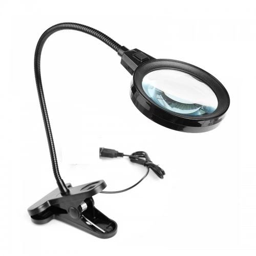 12 Led Clipslı Işıklı Büyüteç,işıklı Masa Lambası Çalışma Lambası