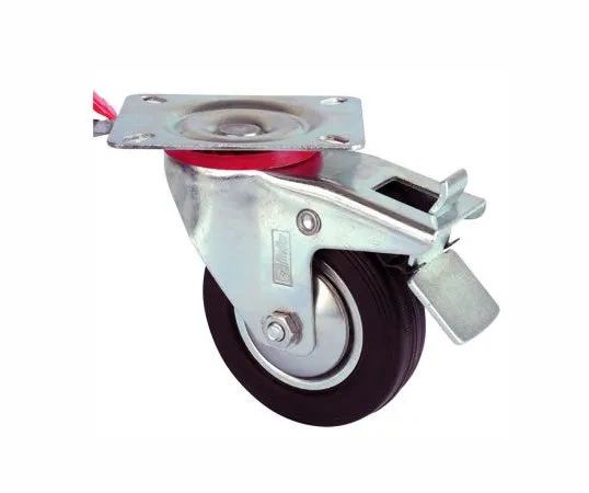Servis Tekeri - Tablalı Frenli Siyah Döner - Çap 150 Mm