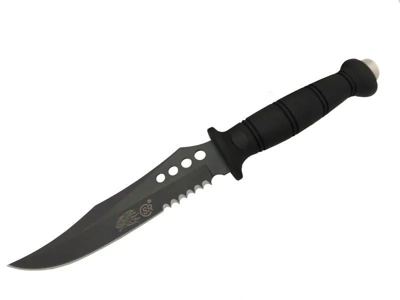 Sr S008b Lejyoner Tırtıklı Outdoor Bıçağı 29 Cm - Kauçuk Sap, Perçinli