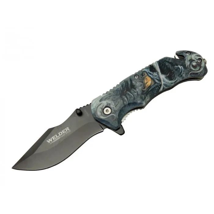 Kurtarma Çakısı 21,5 Cm Yarı Otomatik , Kemerlikli
