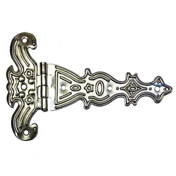 Dekoratif, Sac Tek Kuyruklu Menteşe - 69x102 Mm, Büyük, Nikel, 1 Adet
