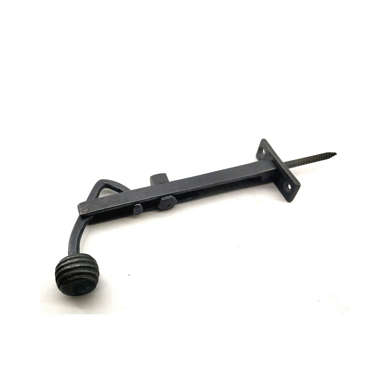 Antika Tarz Dekoratif Pirinç Ayarlı Panjur Stoperi - 150x55 Mm, Oksit
