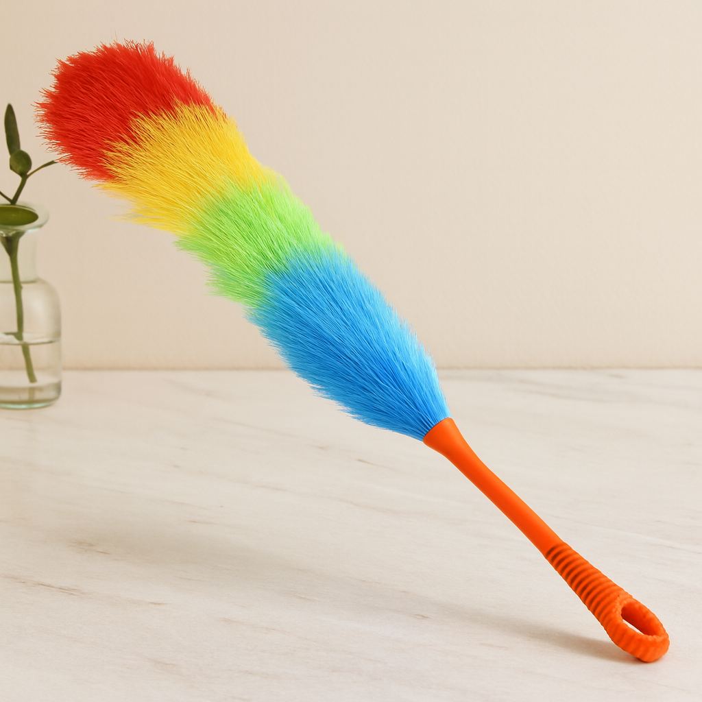 Renkli Naylon Kıllı Toz Alma Püskülü 62 cm