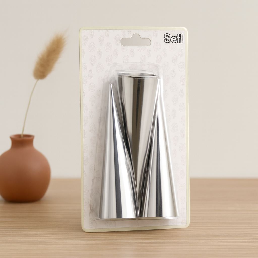 Metal Pasta Dekorasyon Kalıbı 3'lü (Çap 3.4 cm x 12 cm)