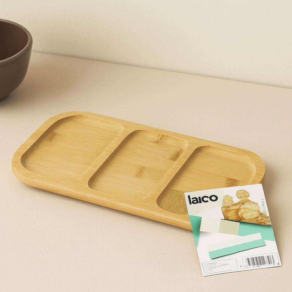 Bambu 3 Bölmeli Sunum Tepsisi 25x14 cm
