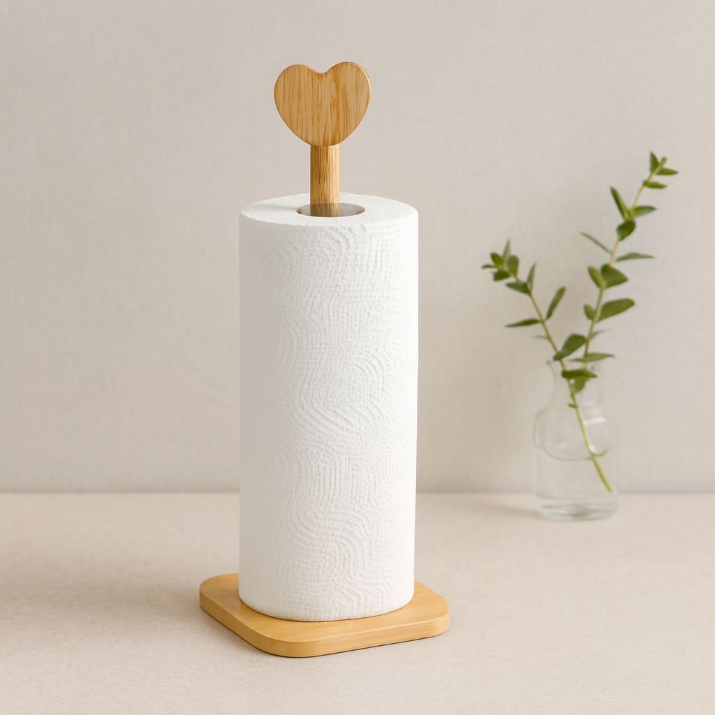 Bambu Kağıt Havluluk 12x12 cm Kalp Başlı Sap 28.5 cm