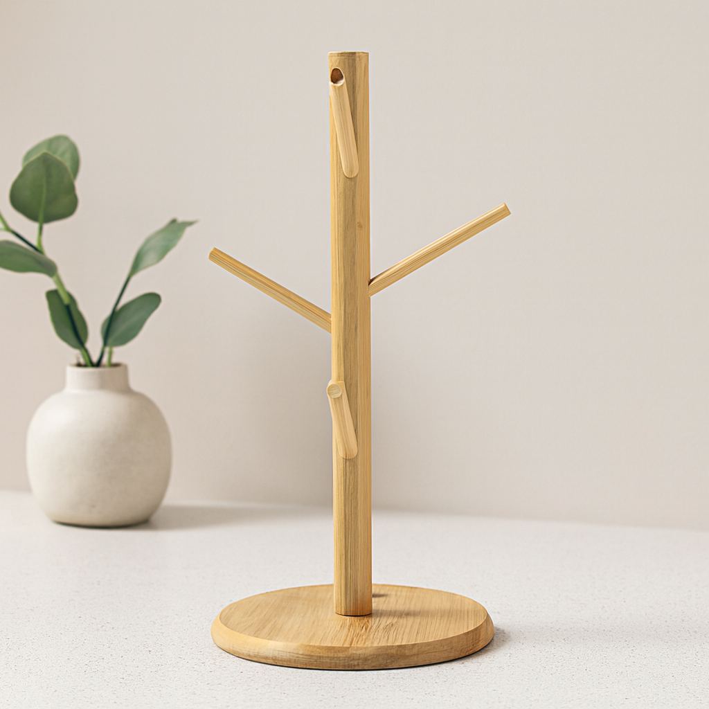 Bambu Ahşap Bardak ve Fincan Askısı 35x60 cm