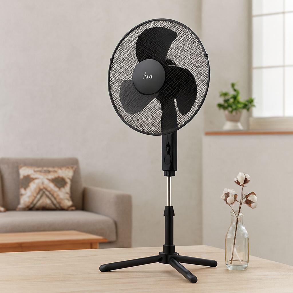 16" (41 cm) Teleskopik Katlanır Ayaklı Vantilatör - Metal Kafes, 3 Kademe