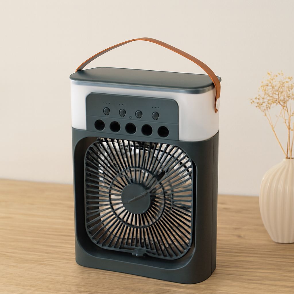 USB Masaüstü Ultrasonik Hava Nemlendirici Fan 360° Gece Lambası - 3 Kademe