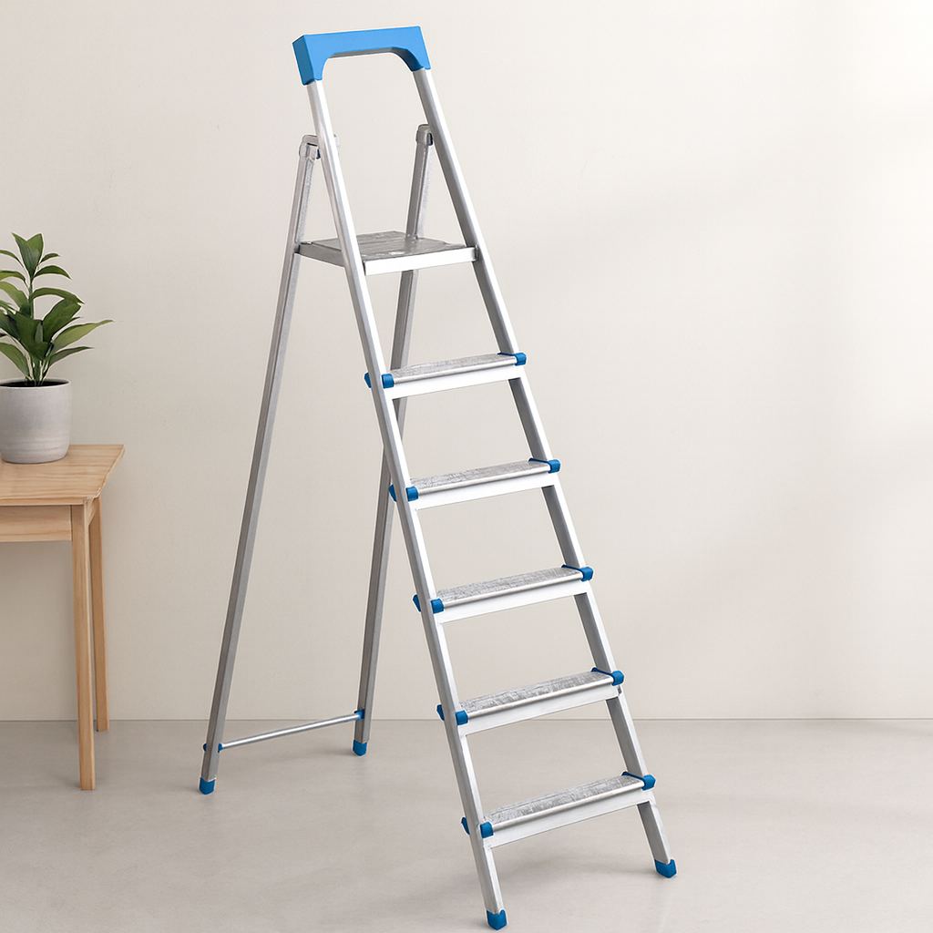 5+1 Basamaklı Metal Merdiven 125 cm - 120 kg Kapasiteli