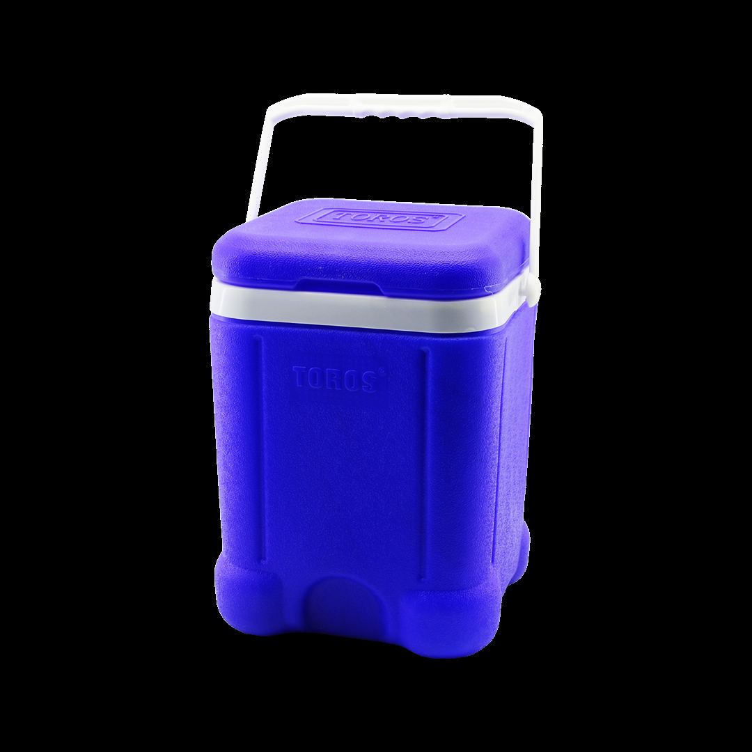 20L Mavi Kare Plastik Buzluk - Taşıma Kulplu