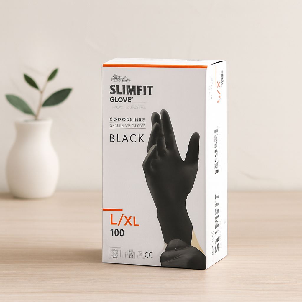 Nitril Muayene Eldiveni Siyah XL Pudrasız 100'lü