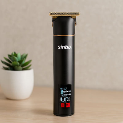 USB Şarjlı LCD Saç ve Sakal Kesme Makinesi - Alüminyum Gövde