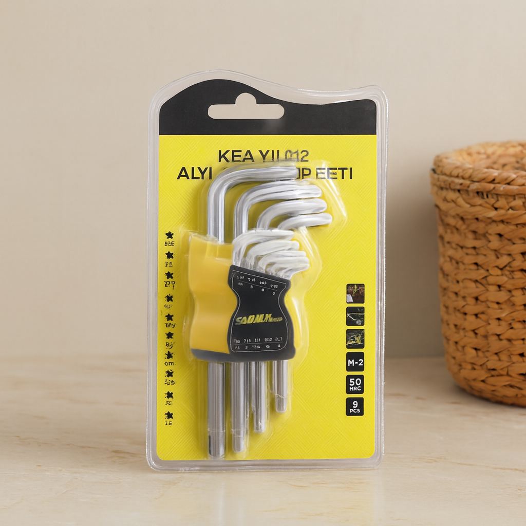 9 Parça Kısa Yıldız (Torx) Alyan Anahtar Seti