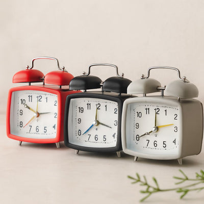 Çift Zilli Metal Masa Alarm Saati (Işıklı, Pilli)