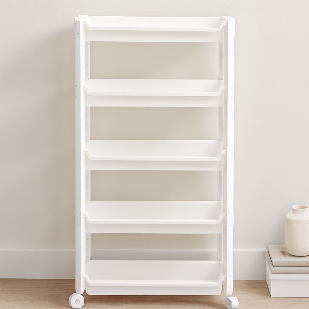 5 Katlı Tekerlekli Sepet Organizer Raf Ünitesi 465x145x850 mm