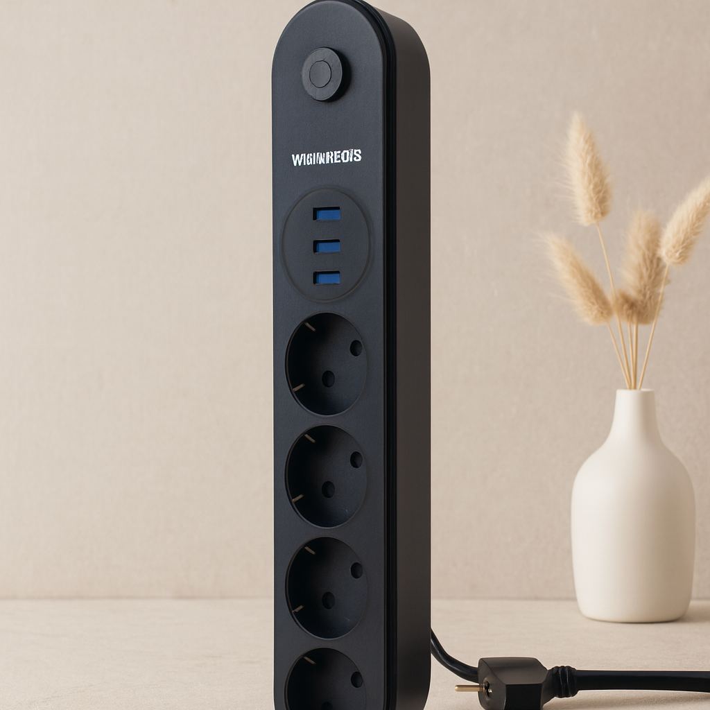 Termal Korumalı Anahtarlı 4'lü Uzatma Kablosu 3 USB 2 m