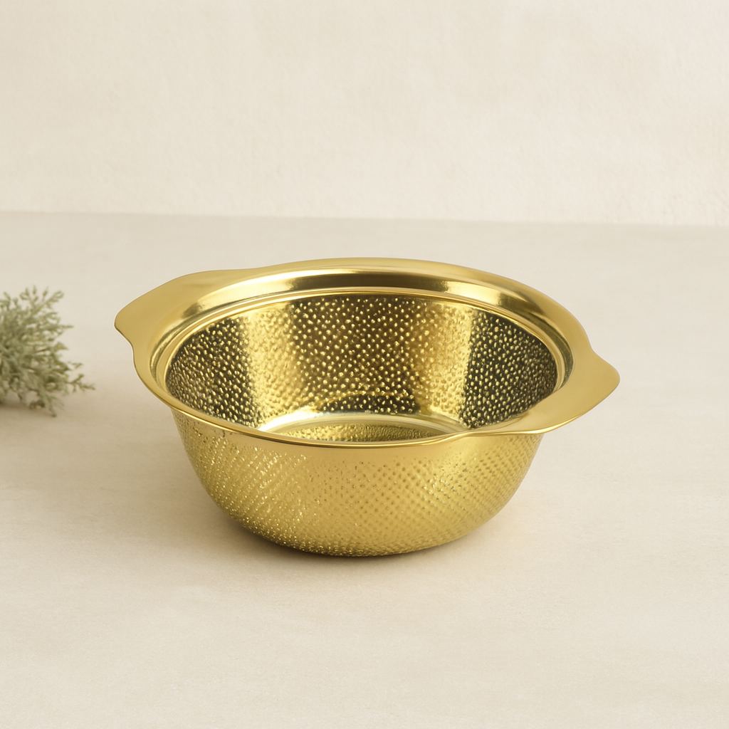 Paslanmaz Metal Sepet Süzgeç 27 cm - Gold