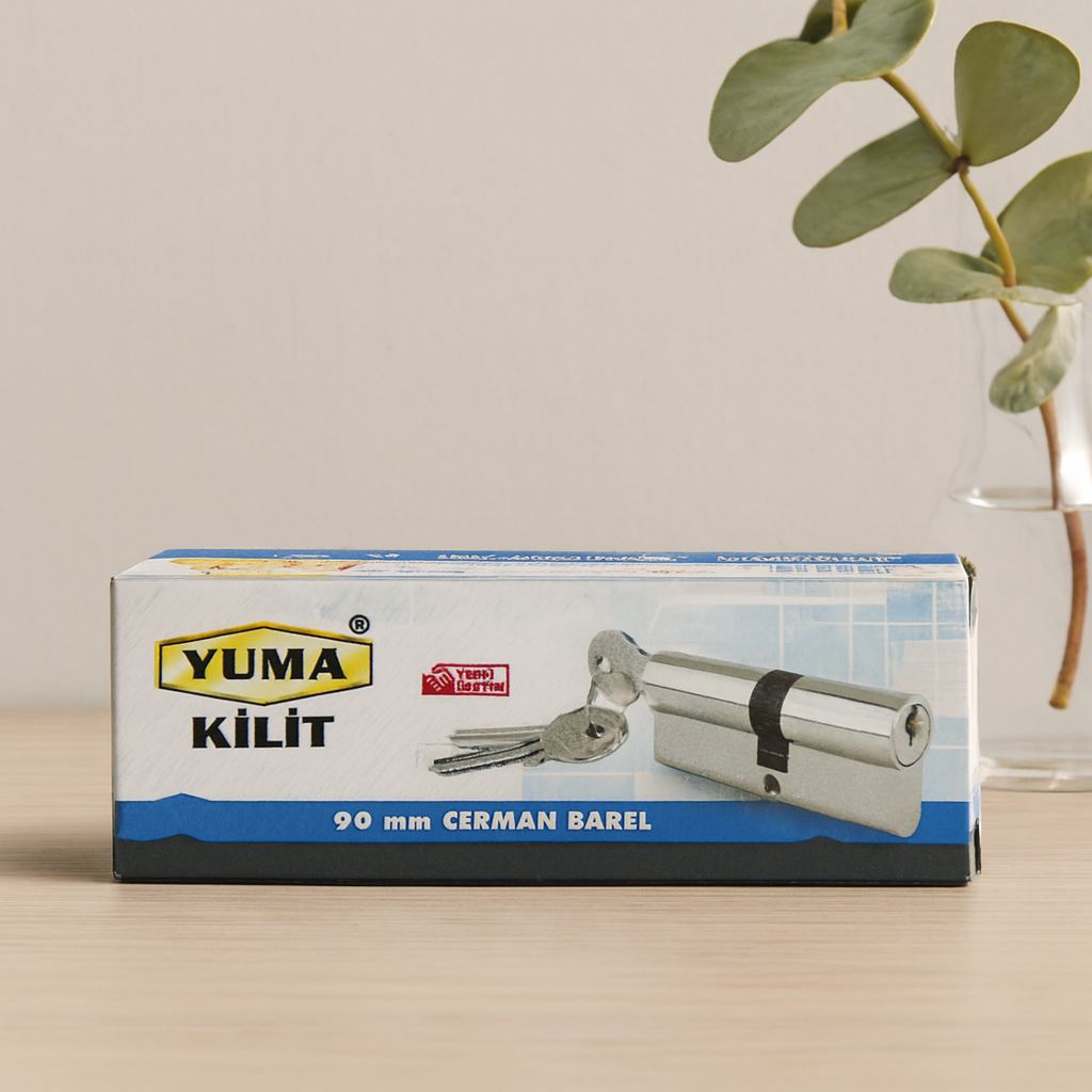 90 mm Nikel Saten Silindir Barel (3 Anahtar)