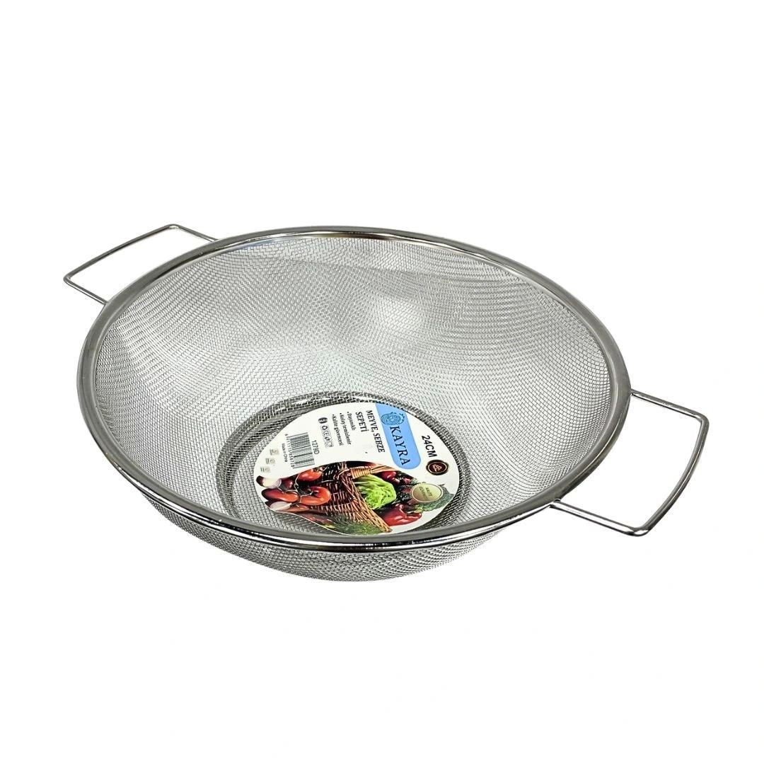 Çift Kulplu Metal Süzgeç 26 cm