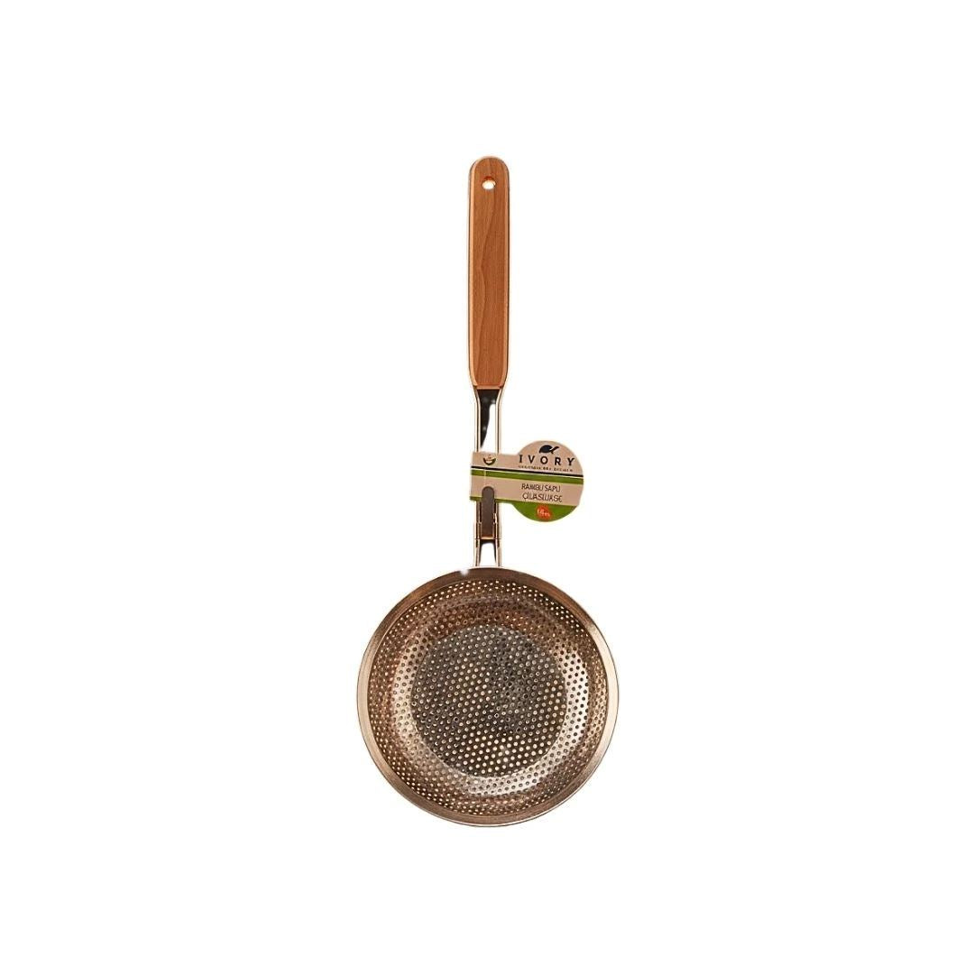 Bambu Saplı Çelik Süzgeç 14 cm