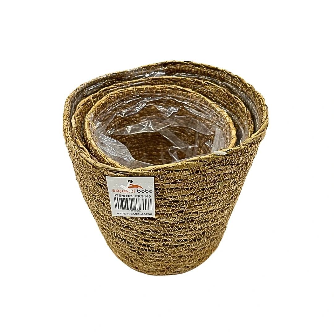 Yuvarlak 3'lü Hasır Sepet