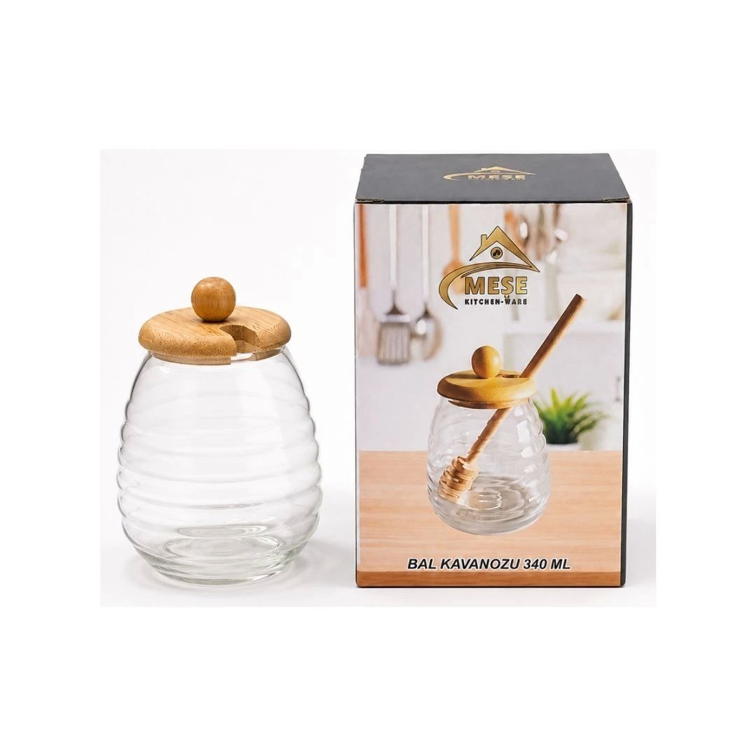 Meşe Bal Kavanozu Kaşıklı 340ML