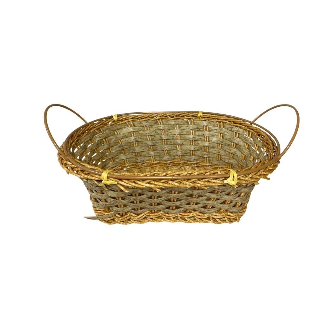 Oval Tutacaklı Hasır Sepet