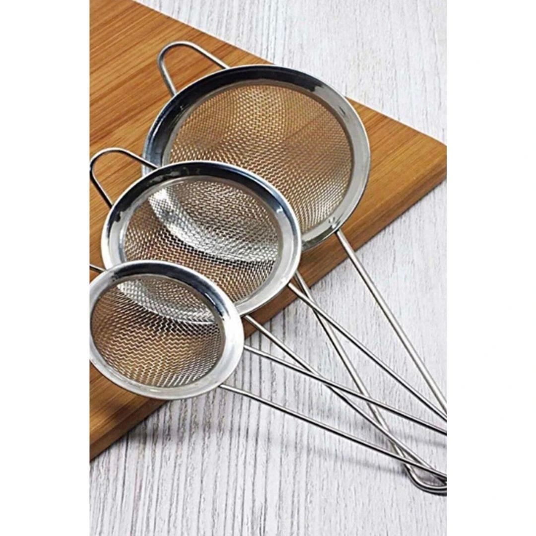 Çelik 3'li Süzgeç 6-7-8 cm