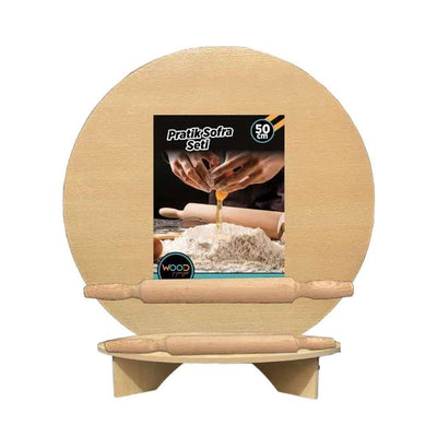 Ahşap Taraklı 55 cm Merdaneli Pratik Sofra Seti